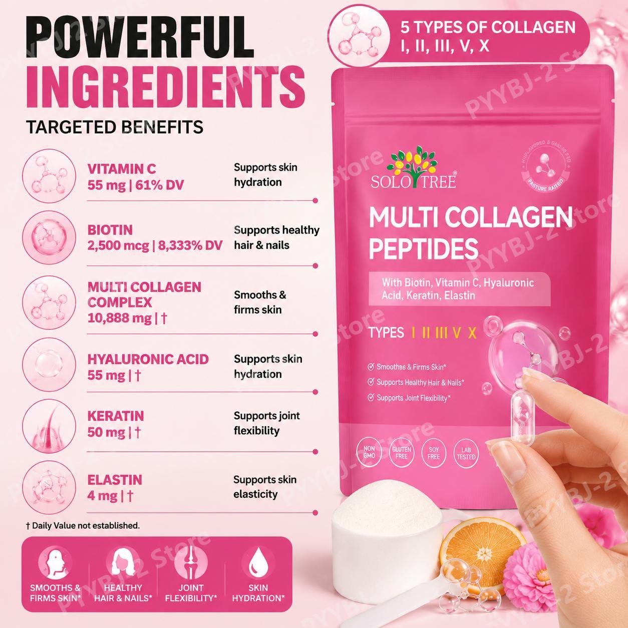 Bubuk Multi Kolagen Peptida Ti - Vitamin C Powder ulasan dan harga