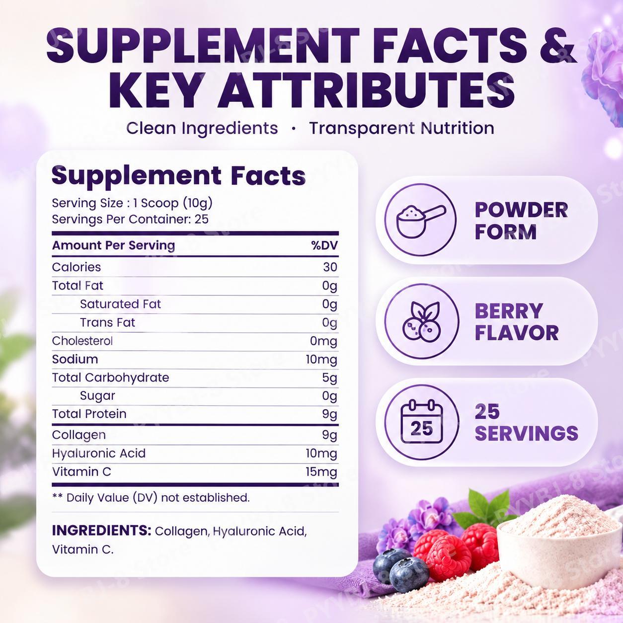 Bubuk Peptida Kolagen dengan A - Vitamin C Powder ulasan dan harga