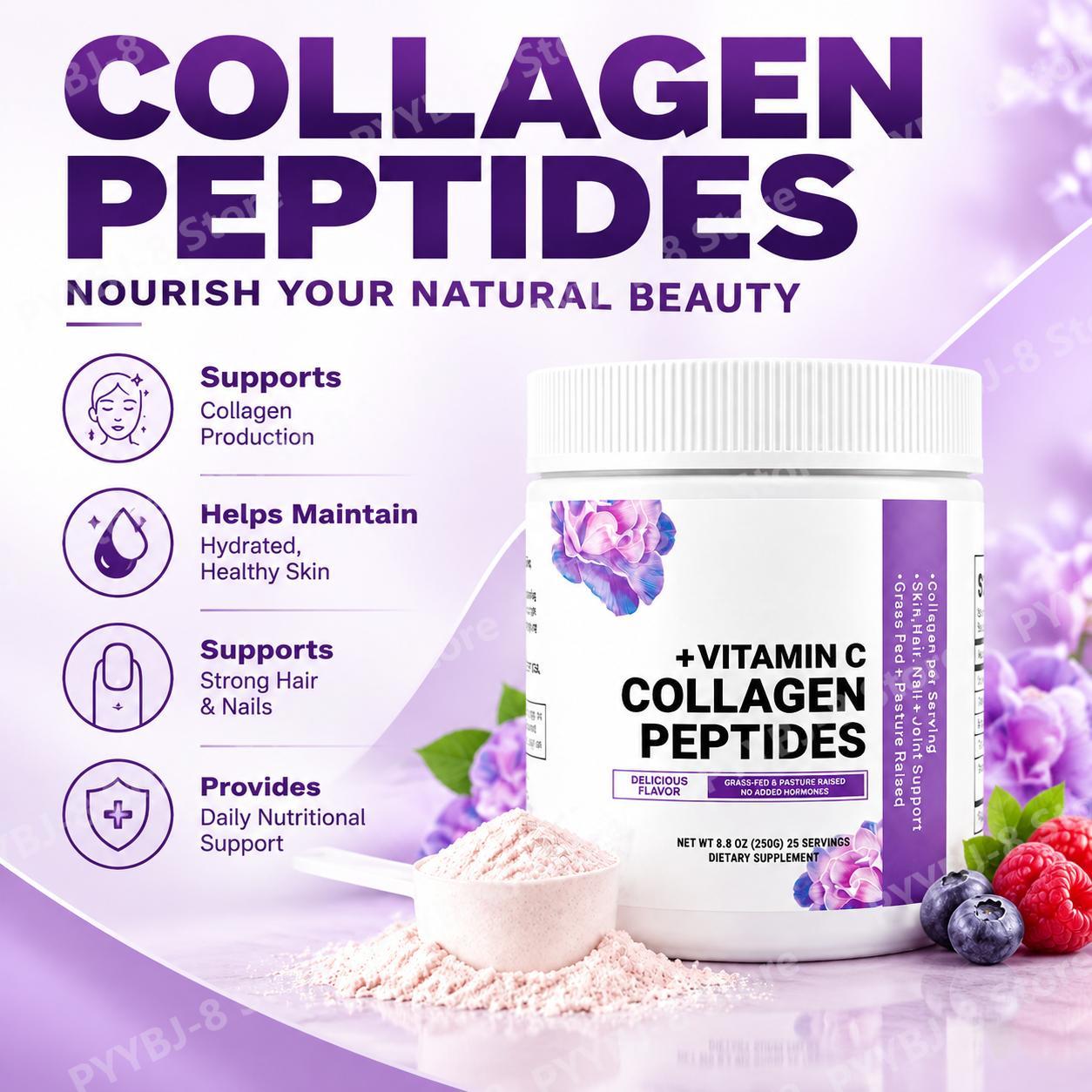 Bubuk Peptida Kolagen dengan A - Vitamin C Powder ulasan dan harga